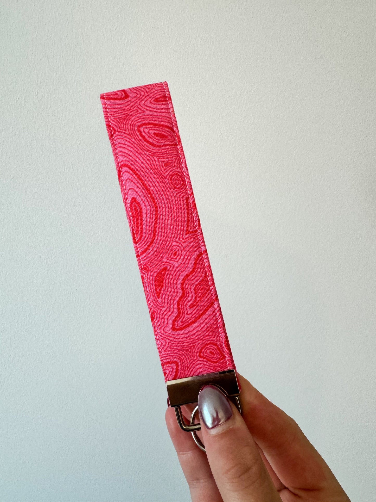 Pink Geode Extra-Wide Key Wristlet