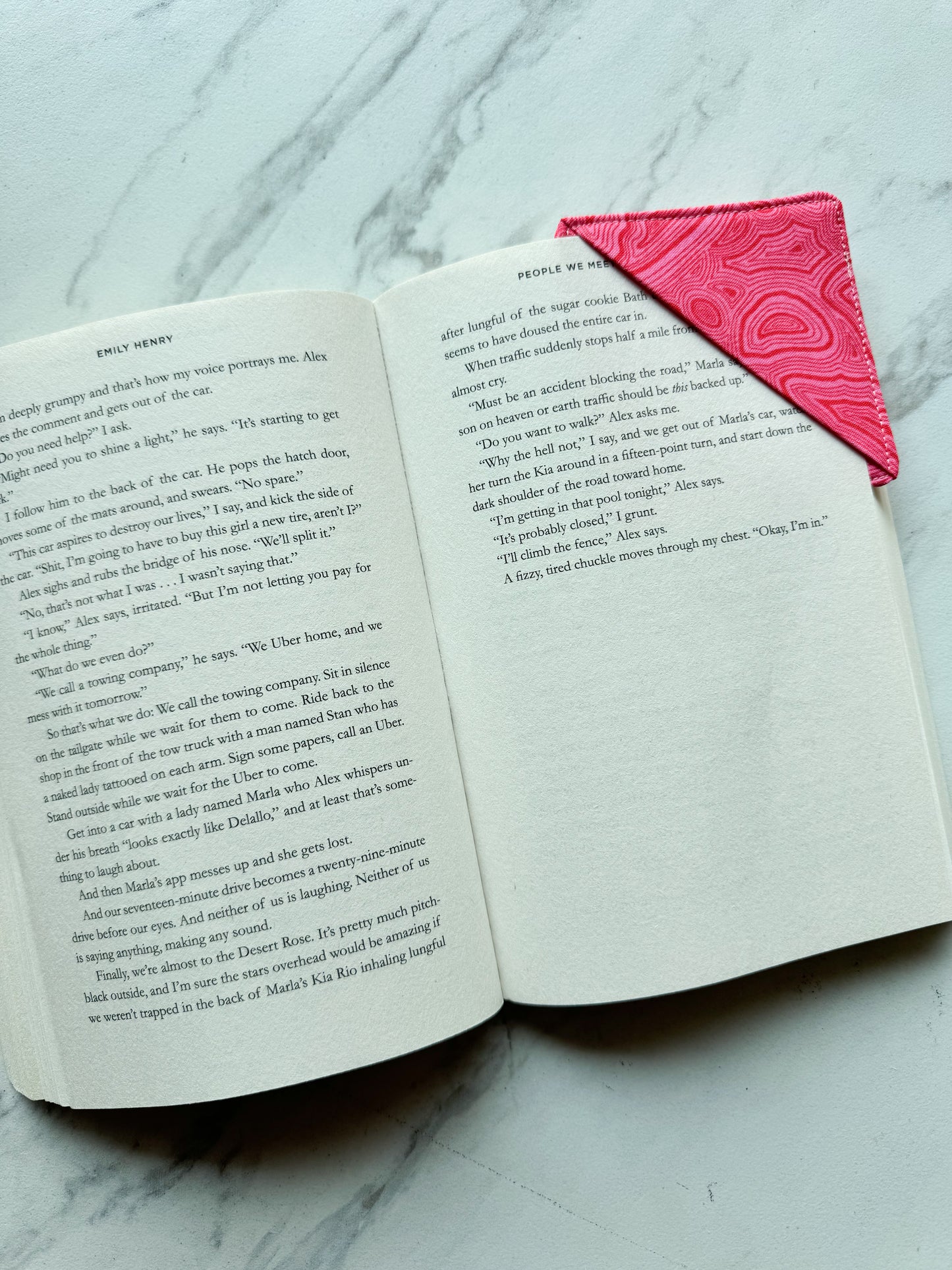 Hot Pink Geode Corner Bookmark