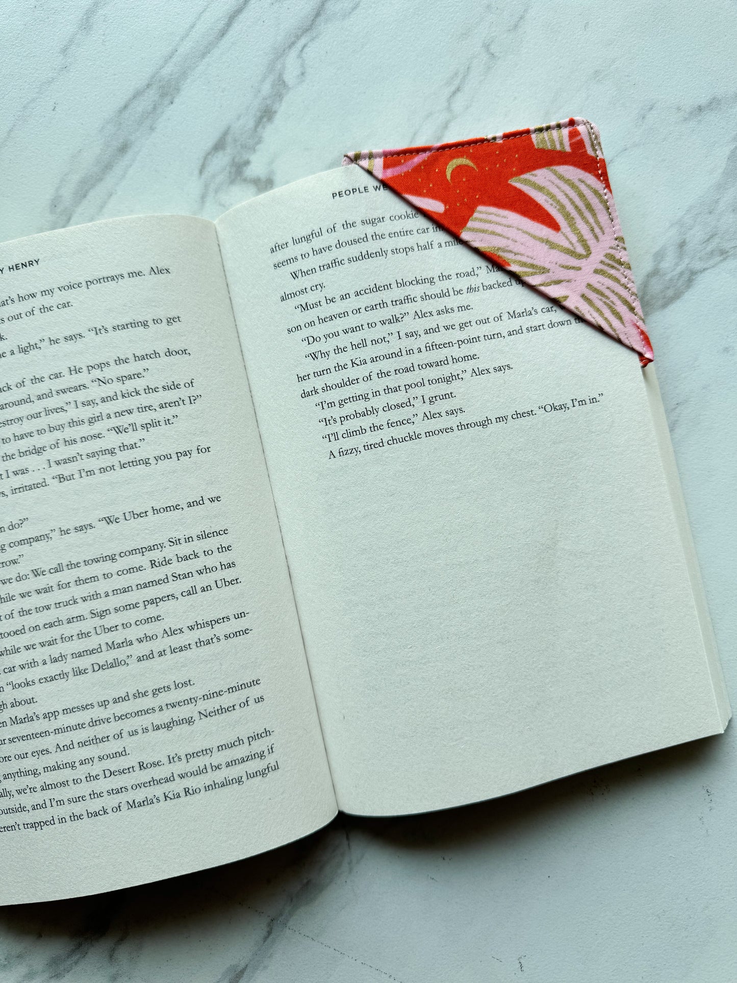 Pink Summer Palms Corner Bookmark