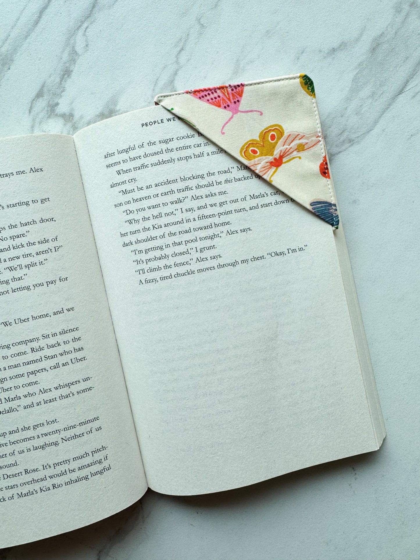 Ivory Butterfly Corner Bookmark