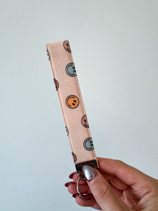 Pink Smiles Key Wristlet