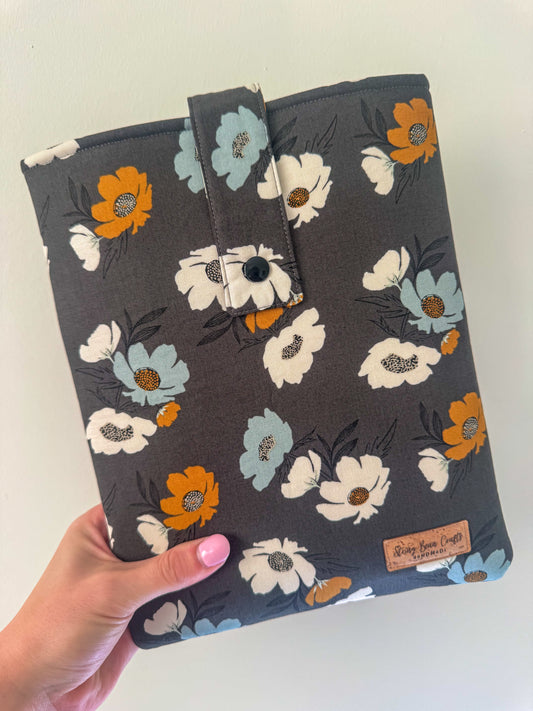 Grey Mixed Floral Book Sleeve