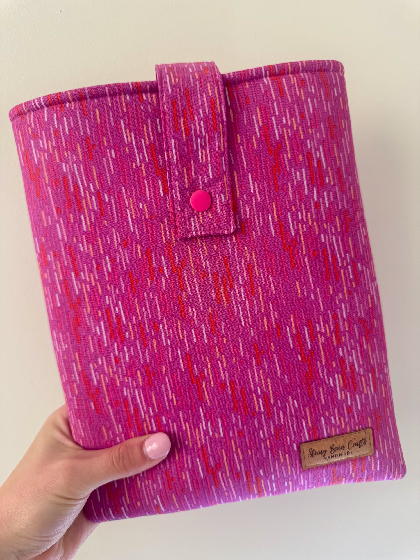 Pink Lines + Dashes Book Sleeve