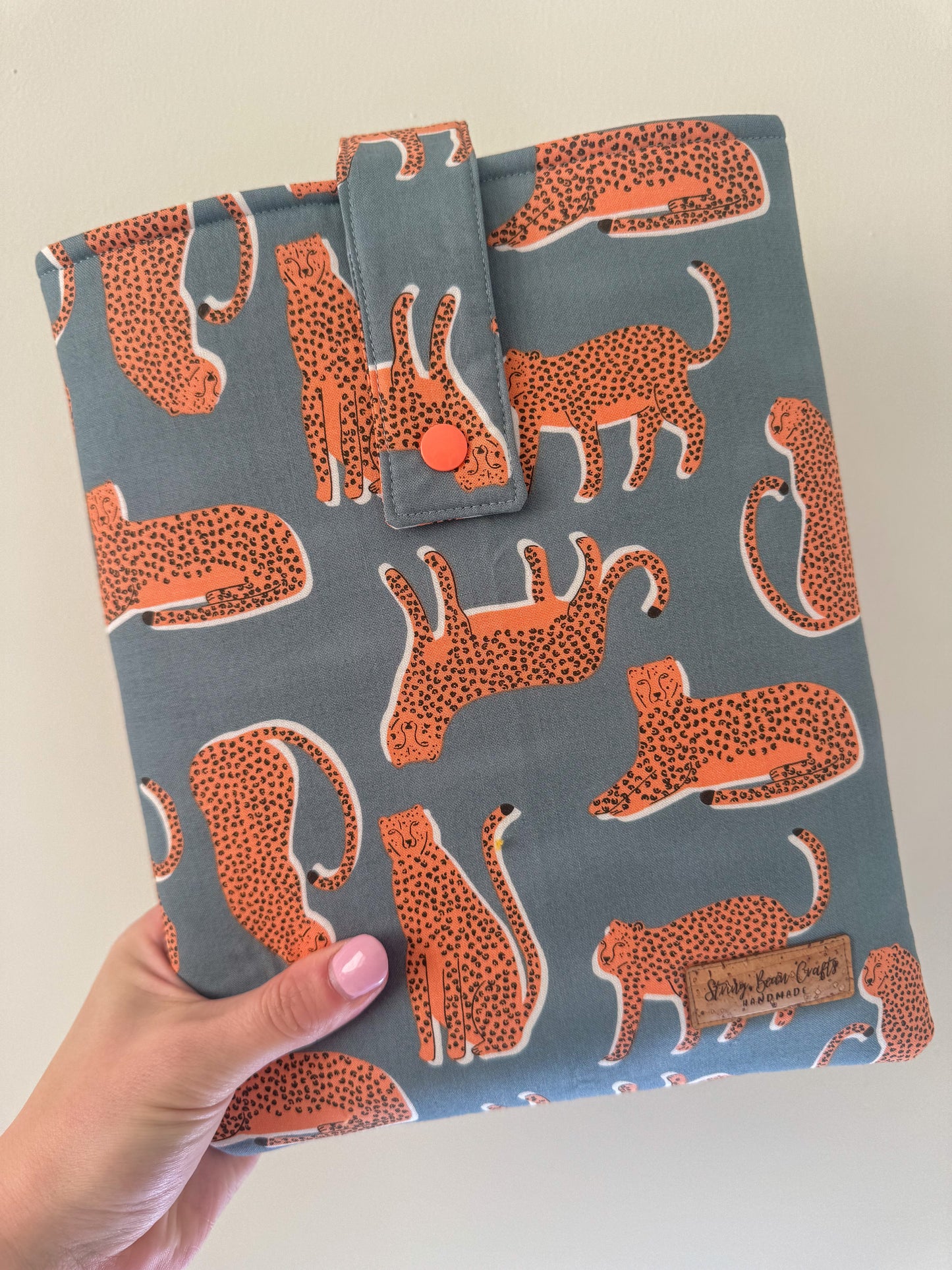 Slate Blue Cheetah Book Sleeve