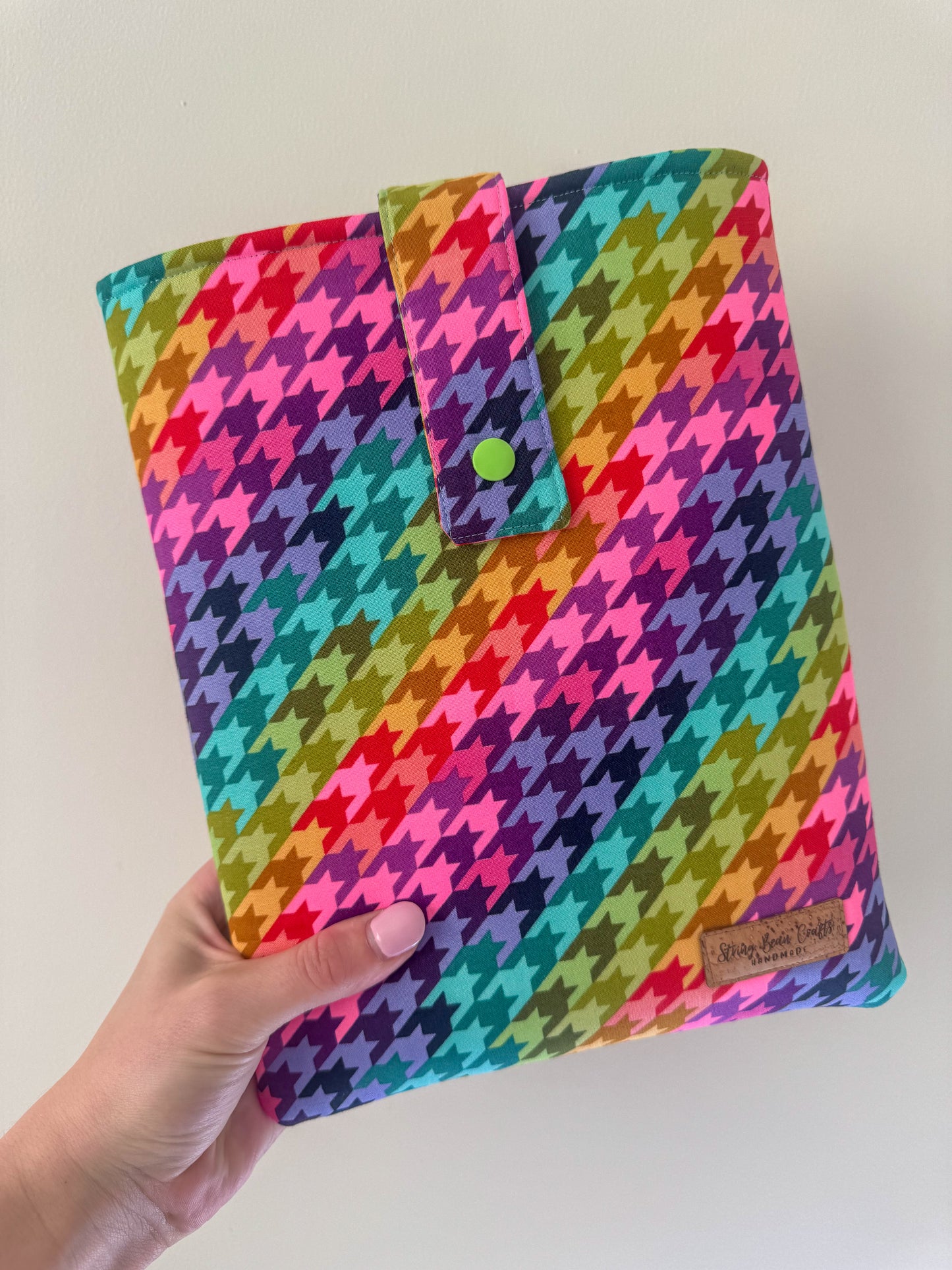 Rainbow Houndstooth Book Sleeve