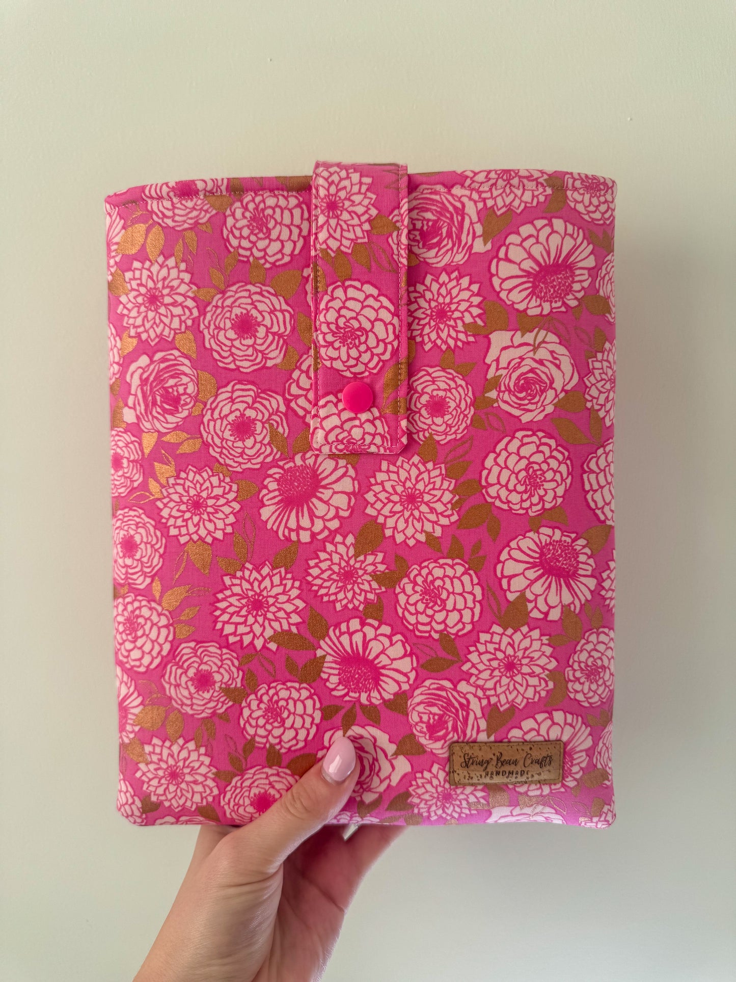Pink peony Shimmer Book Sleeve