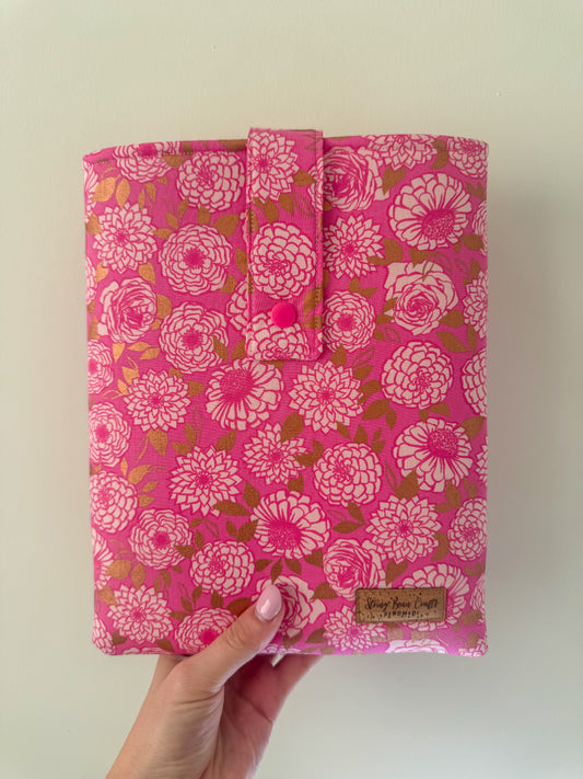 Pink peony Shimmer Book Sleeve