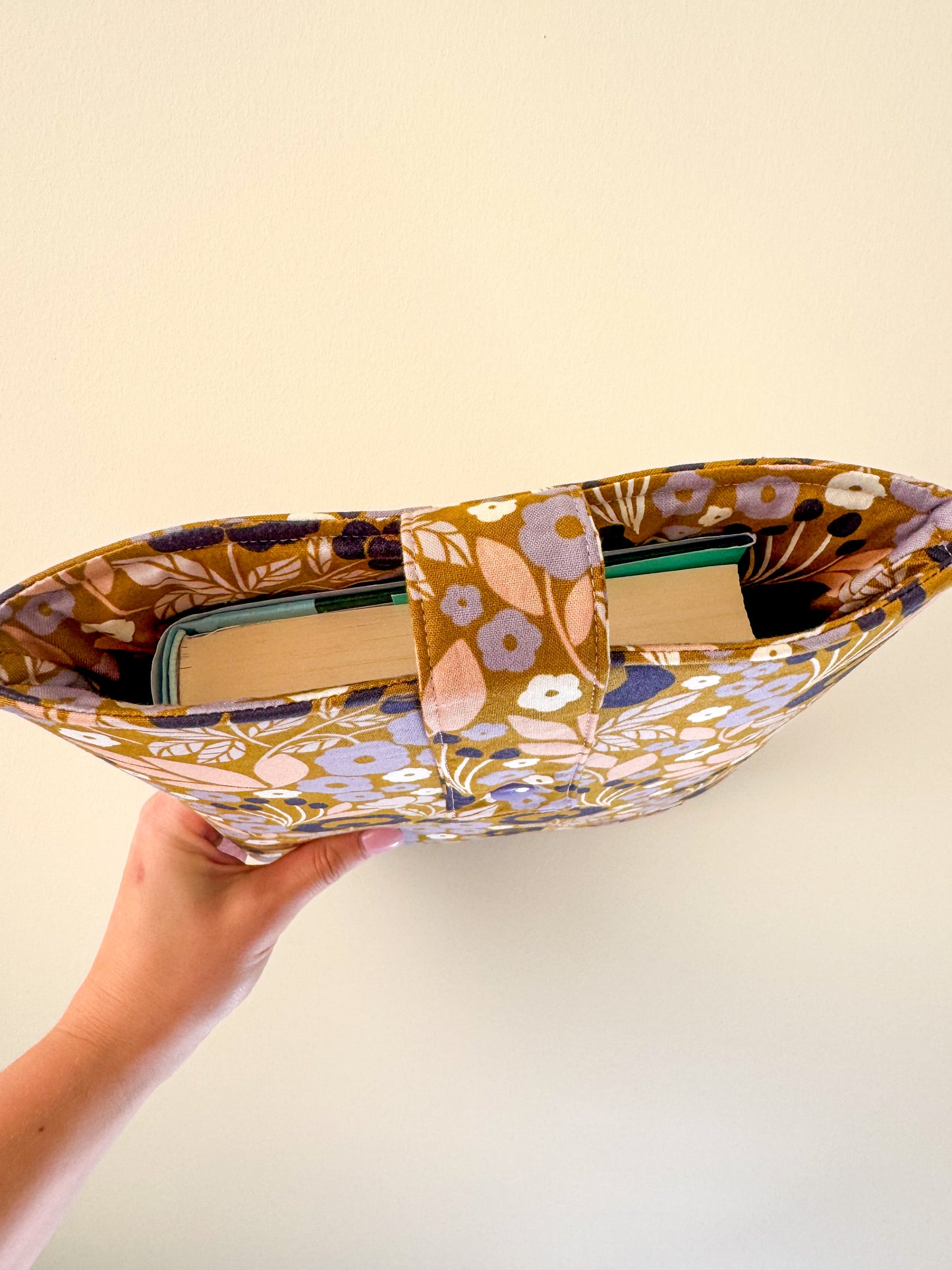 Lilac + Mustard Floral Book Sleeve