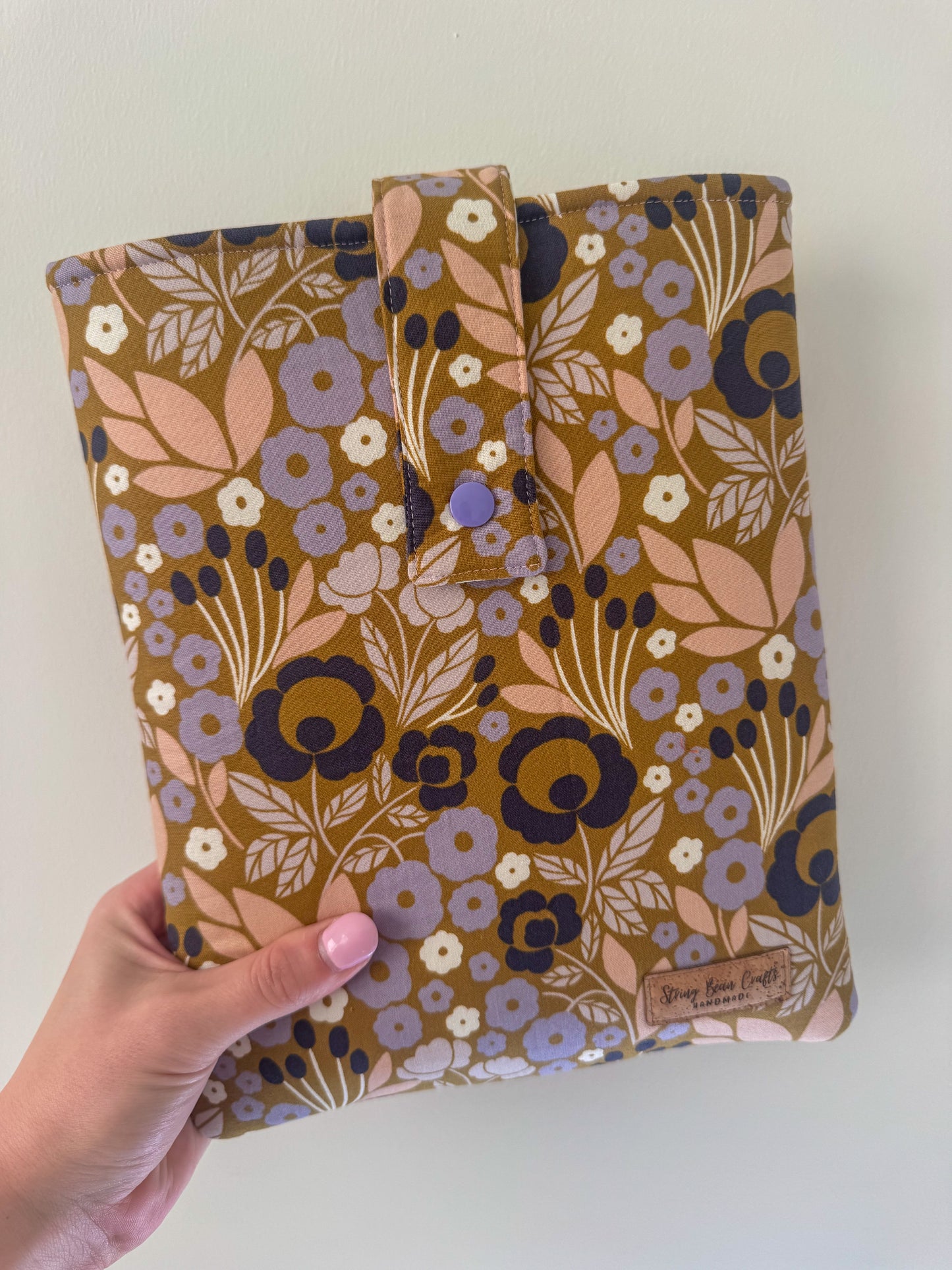 Lilac + Mustard Floral Book Sleeve