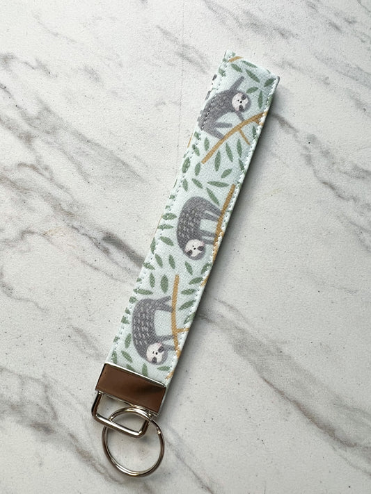 Just Slothin' Around Key Wristlet