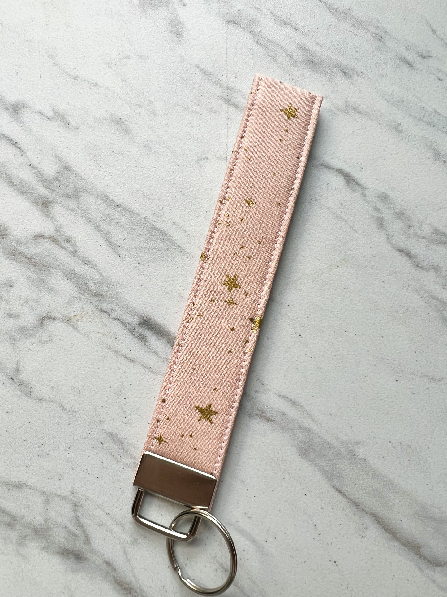 Pink Shimmer Star Key Wristlet