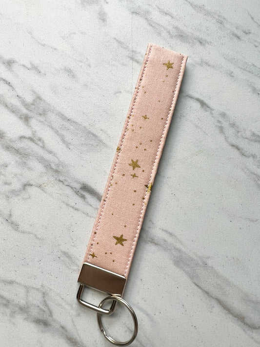 Pink Shimmer Star Key Wristlet