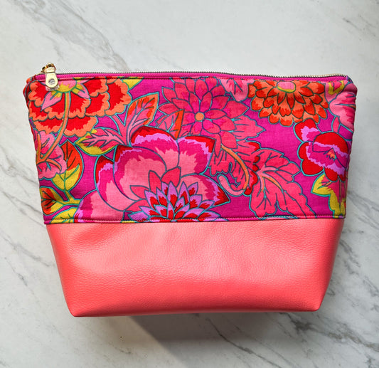 Hot Pink Floral Fran Pouch