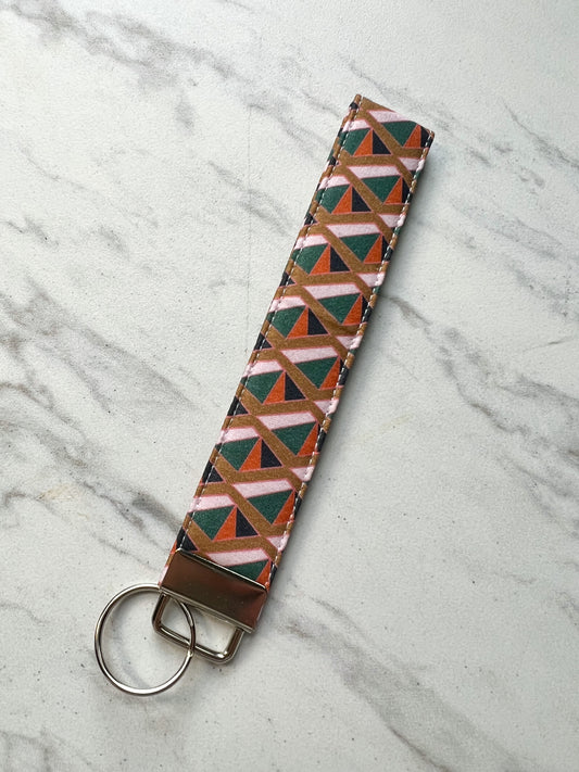 Geometric Triangle Key Wristlet